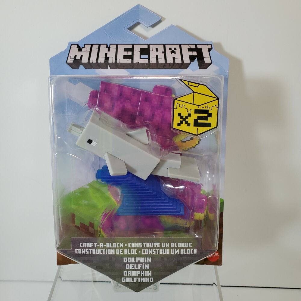 Minecraft Dolphin Craft-A-Block Figure New in Package 2021 Discontinued 3.25"